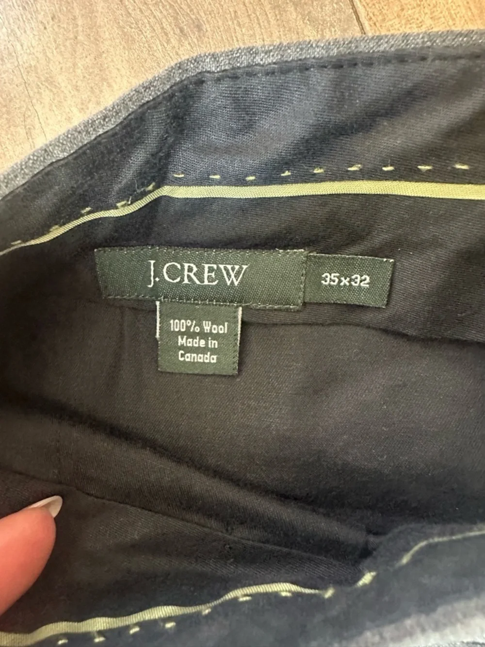 J.Crew 100% Wool Gray Dress Pants 35x32 Straight Career Classic